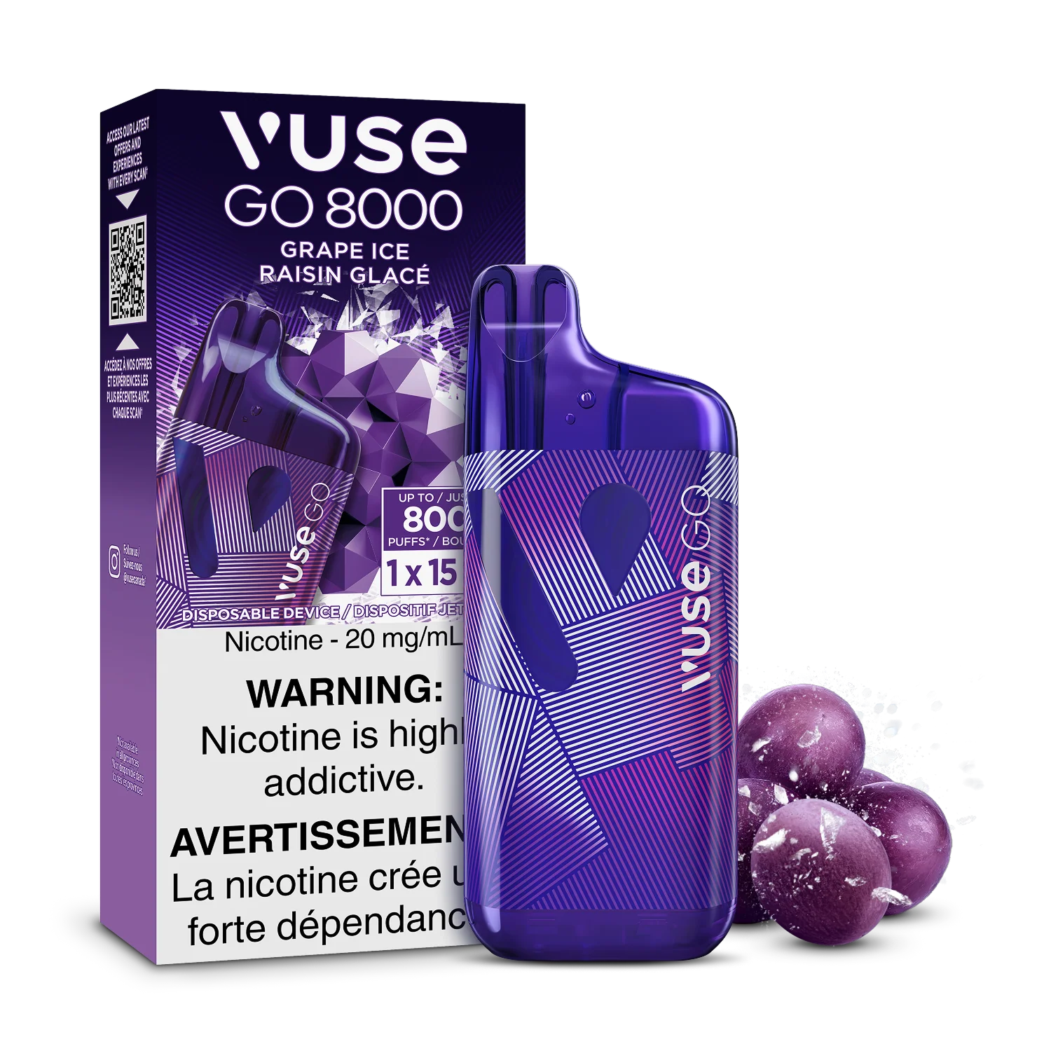 Vuse Go 8000 Grape Ice Disposable Vape